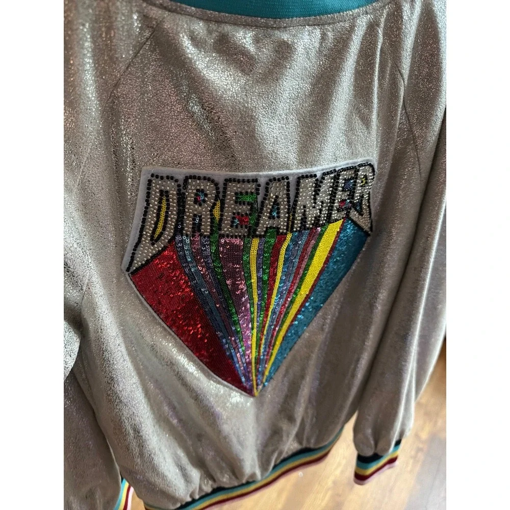 Lola & the boys dreamer‎ SEQUIN BOMBER jacket size 8